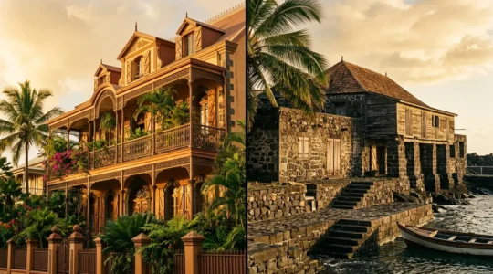 Vue comparative du patrimoine architectural de Saint-Pierre et Saint-Paul à La Réunion