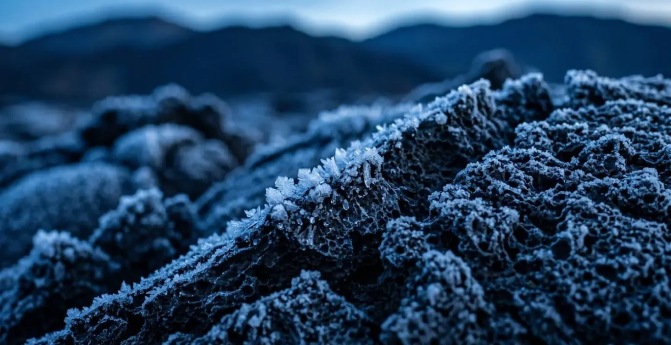 L'heure bleue précédant le lever du soleil sur les sommets de La Réunion